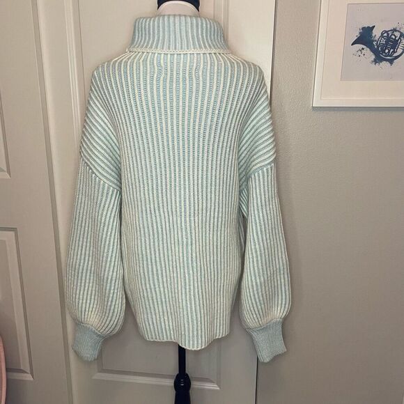 Paisie Striped Turtleneck Knit Jumper Sweater Blue Size L/XL - Picture 7 of 13
